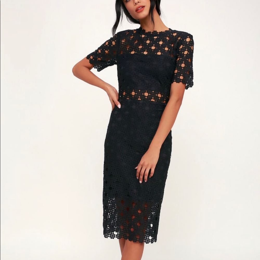 Lulus Lace Cut Out Midi Dress